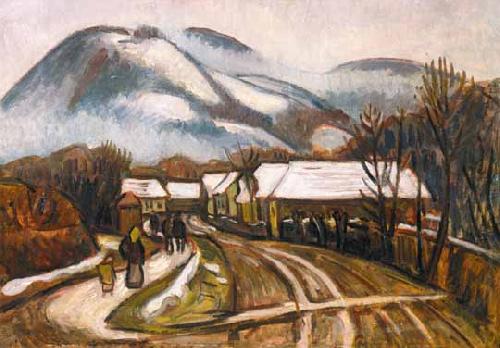 Bela Ivanyi-Grunwald Landscape of Nagybanya with the Cross Hill France oil painting art